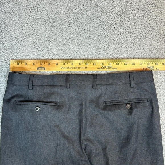 Zanella Men's Ethan 100% Lana Wool Italy Dress Pants 38 Gray Pleated Cuffed - Picture 8 of 8